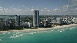 5K aerial stock footage of Akoya Miami Beach Condo, Miami Beach, Florida Aerial Stock Footage | AX0031_064