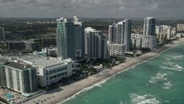 5K aerial stock footage of The Westin Diplomat Resort and Spa, Hallandale Beach, Florida Aerial Stock Footage | AX0031_091