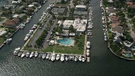5K aerial stock footage of the Lauderdale Yacht Club, Fort Lauderdale, Florida Aerial Stock Footage | AX0031_111