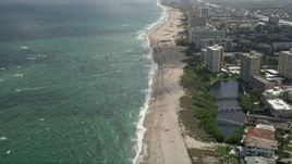 5K aerial stock footage of orbiting kite surfers, Pompano Beach, Florida Aerial Stock Footage | AX0031_162E