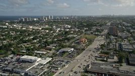 5K aerial stock footage of North Federal Highway, Pompano Beach, Florida Aerial Stock Footage | AX0032_002