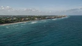 5K aerial stock footage of flying by coastal mansions, Manalapan, Florida Aerial Stock Footage | AX0032_057
