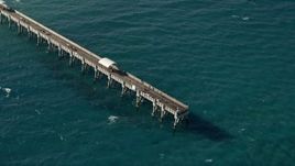 5K aerial stock footage of orbiting the Lake Worth Pier, Palm Beach, Florida Aerial Stock Footage | AX0032_064