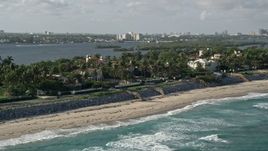 5K aerial stock footage flyby coastal mansions, Palm Beach, Florida Aerial Stock Footage | AX0032_071