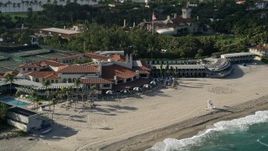 5K aerial stock footage of the coastal Bath and Tennis Club, Palm Beach, Florida Aerial Stock Footage | AX0032_073