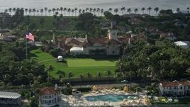 5K aerial stock footage of Mar-A-Lago estate, Palm Beach, Florida Aerial Stock Footage | AX0032_074