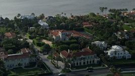 5K aerial stock footage of mansions, residential neighborhoods, Palm Beach, Florida Aerial Stock Footage | AX0032_076