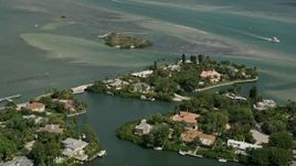 5K aerial stock footage fly over homes on small islands on Indian River, Stuart, Florida Aerial Stock Footage | AX0033_005