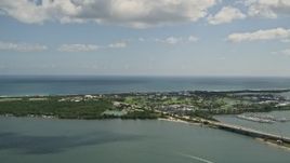 5K aerial stock footage of flying by Hutchinson Island, Stuart, Florida Aerial Stock Footage | AX0033_008