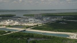 5K aerial stock footage of St. Lucie Nuclear Power Plant, Hutchinson, Florida Aerial Stock Footage | AX0033_020