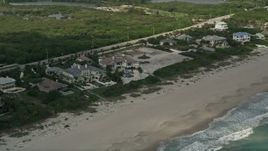 5K aerial stock footage of beachfront mansions, Vero Beach, Florida Aerial Stock Footage | AX0033_052