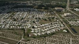 5K aerial stock footage of orbiting a mobile home park, Melbourne, Florida Aerial Stock Footage | AX0033_080