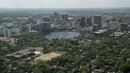 5K aerial stock footage of Lake Eola and Downtown Orlando, Florida Aerial Stock Footage | AX0034_085