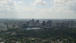 5K aerial stock footage video of Downtown Orlando and Lake Eola, Florida Aerial Stock Footage | AX0035_002