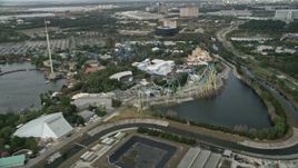 5K aerial stock footage of orbiting Seaworld Orlando, Florida Aerial Stock Footage | AX0035_032