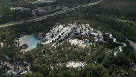 5K aerial stock footage of Blizzard Beach water park, Walt Disney World, Orlando, Florida Aerial Stock Footage | AX0035_039E