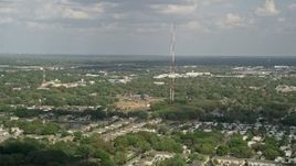 5K aerial stock footage flyby radio towers in Winter Garden, Florida Aerial Stock Footage | AX0035_107E