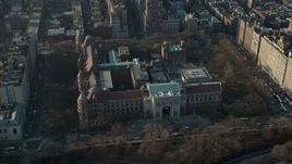 5K aerial stock footage of the Museum of Natural History, Upper West Side, New York City, winter Aerial Stock Footage | AX0065_0057