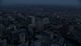 7.6K aerial stock footage of City Hall and city government buildings in Downtown Los Angeles, California, early in the morning Aerial Stock Footage | AX0156_076