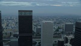 7.6K aerial stock footage flying through Downtown Los Angeles, California at sunrise, and reveal Westlake Aerial Stock Footage | AX0156_115E