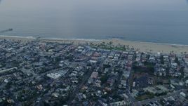 7.6K aerial stock footage of Venice Beach and Windward Plaza at sunrise in Venice, California Aerial Stock Footage | AX0156_152
