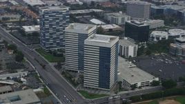 7.6K aerial stock footage flying past office buildings in El Segundo, California in the morning  Aerial Stock Footage | AX0156_198