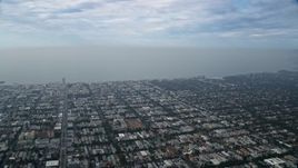 7.6K aerial stock footage of a coastal community in the haze, Santa Monica, California Aerial Stock Footage | AX0157_013