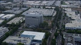 7.6K aerial stock footage of an office building in Chatsworth, California Aerial Stock Footage | AX0157_058