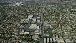 7.6K aerial stock footage flying over Glenoaks Blvd and shopping centers, Sylmar, California Aerial Stock Footage | AX0159_004