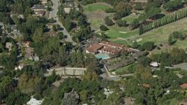 7.6K aerial stock footage orbiting Chevy Chase Country Club, Glendale CA Aerial Stock Footage | AX0159_090