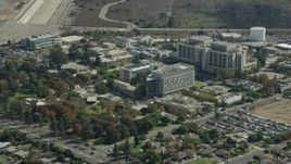 7.6K aerial stock footage approaching the City of Hope Medical Center in Duarte, California Aerial Stock Footage | AX0159_123