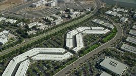 7.6K aerial stock footage orbiting a business park, Irvine, California Aerial Stock Footage | AX0159_174