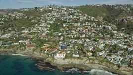 7.6K aerial stock footage of oceanfront homes, Laguna Beach, California Aerial Stock Footage | AX0159_208