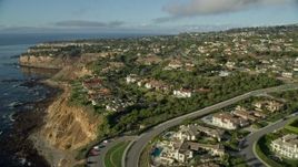 7.6K aerial stock footage flying over clifftop mansions in Rancho Palos Verdes, California Aerial Stock Footage | AX0161_028E