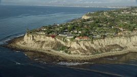 7.6K aerial stock footage clifftop mansions in Palos Verdes Estates, California Aerial Stock Footage | AX0161_030