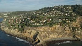 7.6K aerial stock footage of spacious mansions by Flat Rock Point, Palos Verdes Estates, California Aerial Stock Footage | AX0161_033