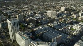 7.6K aerial stock footage of office buildings by PCH and Ocean Avenue in Santa Monica, California Aerial Stock Footage | AX0161_073E