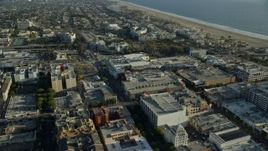 7.6K aerial stock footage flying over office buildings and Santa Monica Place mall to approach RAND Corporation offices in Santa Monica, California Aerial Stock Footage | AX0161_075
