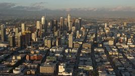 7.6K aerial stock footage of skyscrapers and high-rises in Downtown Los Angeles, California Aerial Stock Footage | AX0162_064E