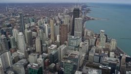 4K aerial stock footage a view of skyscrapers in Downtown Chicago, Illinois Aerial Stock Footage | AX0165_0078
