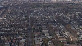 4K aerial stock footage of approaching urban neighborhoods in Northwest Side Chicago, Illinois Aerial Stock Footage | AX0166_0013