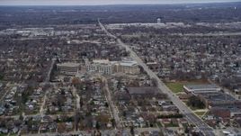 4K aerial stock footage of the Aurora West Allis Medical Center, West Allis, Wisconsin Aerial Stock Footage | AX0166_0066