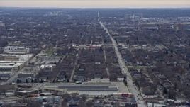 4K aerial stock footage of flying past urban neighborhoods, Milwaukee, Wisconsin Aerial Stock Footage | AX0167_0003