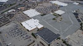 4K aerial stock footage of the Gurnee Mills shopping mall in Gurnee, Illinois Aerial Stock Footage | AX0167_0050
