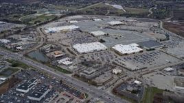4K aerial stock footage of circling the Gurnee Mills shopping mall in Gurnee, Illinois Aerial Stock Footage | AX0167_0051