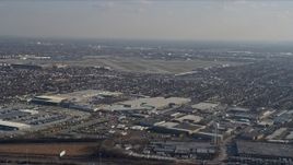 4K aerial stock footage of a wide view of the Chicago Midway International Airport, Illinois Aerial Stock Footage | AX0169_0016