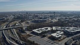 6.7K aerial stock footage orbit around the Truist Park baseball stadium, Atlanta, Georgia Aerial Stock Footage | AX0171_0011