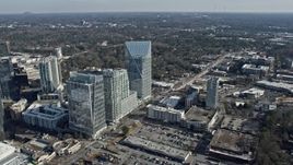 6.7K aerial stock footage of flying by Buckhead office buildings, Atlanta, Georgia Aerial Stock Footage | AX0171_0022