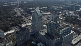 6.7K aerial stock footage of flying past a modern Buckhead office building, Atlanta, Georgia Aerial Stock Footage | AX0171_0030