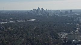 6.7K aerial stock footage tilt from apartment buildings to reveal Midtown Atlanta skyline, Atlanta, Georgia Aerial Stock Footage | AX0171_0033